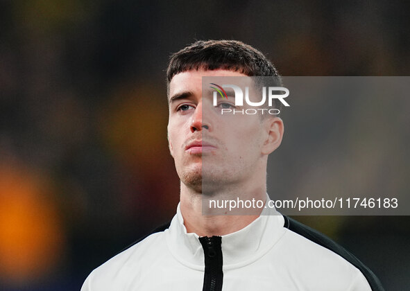 Max Johnston of SK Sturm Graz  looks on during the Champions League Round 4 match between Borussia Dortmund v SK Sturm Graz at the Signal Lu...