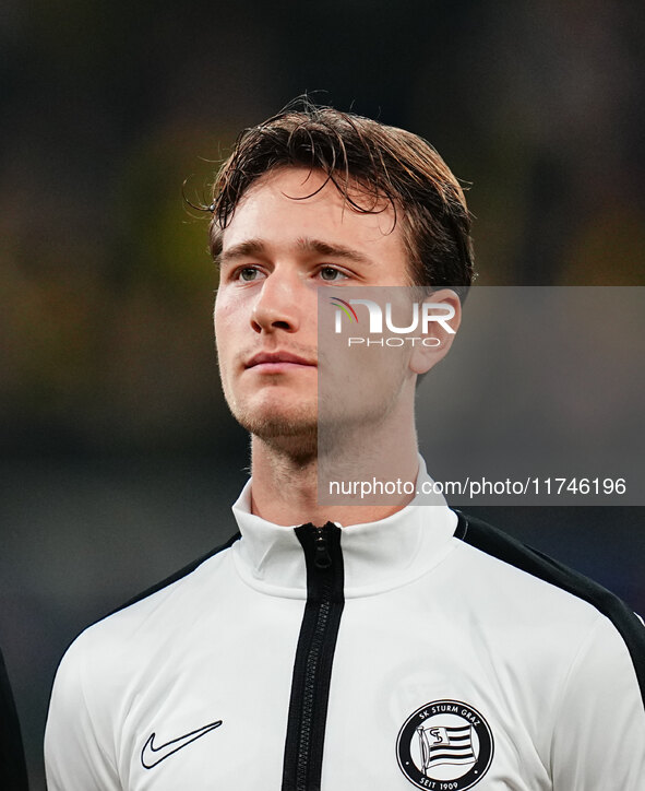 William Bøving of SK Sturm Graz  looks on during the Champions League Round 4 match between Borussia Dortmund v SK Sturm Graz at the Signal...