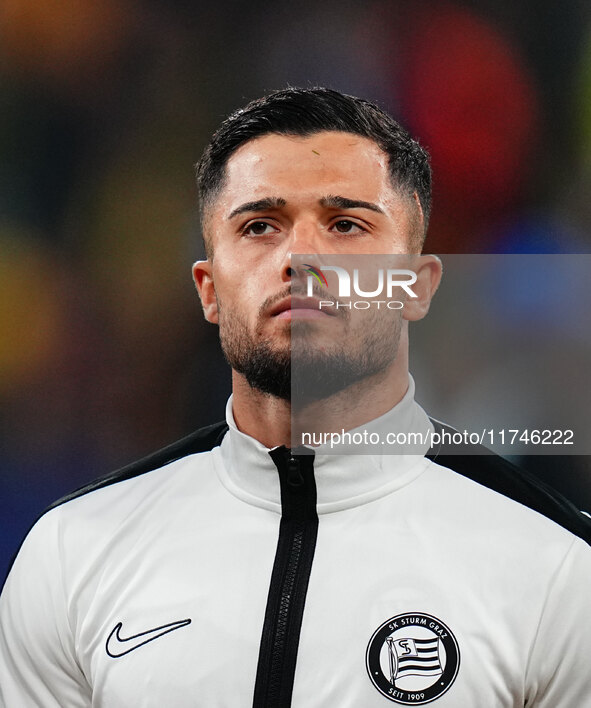 Jusuf Gazibegovic of SK Sturm Graz  looks on during the Champions League Round 4 match between Borussia Dortmund v SK Sturm Graz at the Sign...