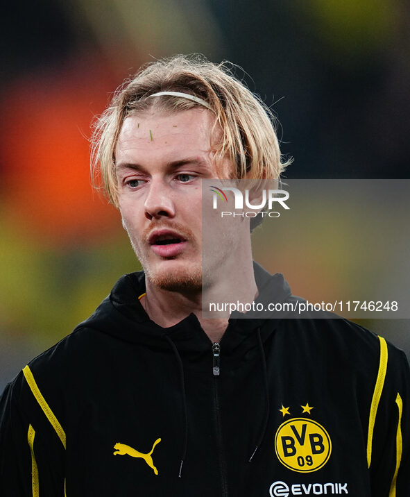 Julian Brandt of Borussia Dortmund  looks on during the Champions League Round 4 match between Borussia Dortmund v SK Sturm Graz at the Sign...