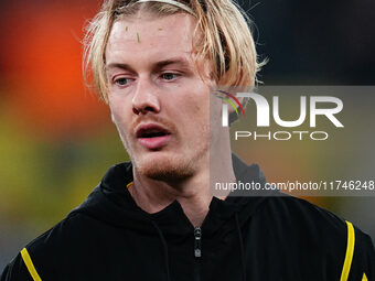 Julian Brandt of Borussia Dortmund  looks on during the Champions League Round 4 match between Borussia Dortmund v SK Sturm Graz at the Sign...