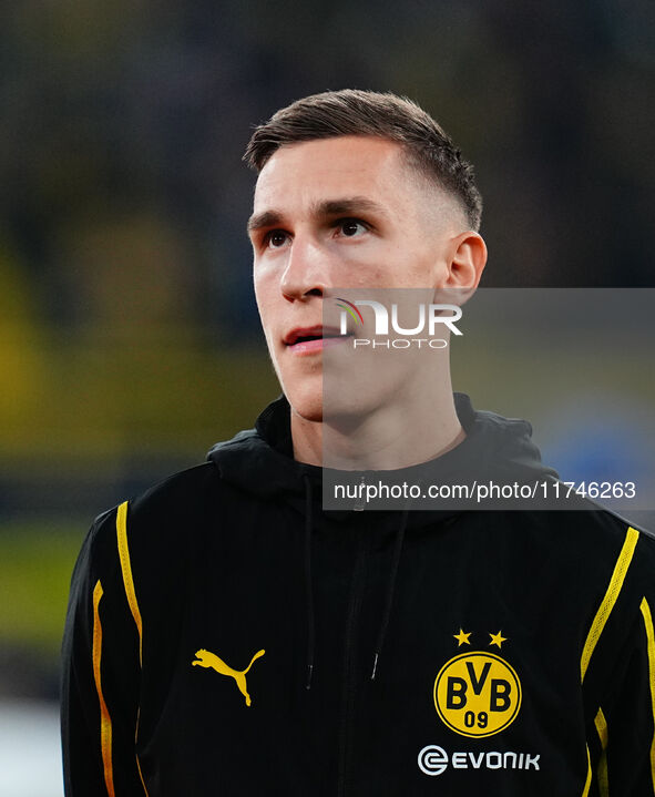 Nico Schlotterbeck of Borussia Dortmund  looks on during the Champions League Round 4 match between Borussia Dortmund v SK Sturm Graz at the...