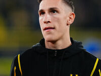 Nico Schlotterbeck of Borussia Dortmund  looks on during the Champions League Round 4 match between Borussia Dortmund v SK Sturm Graz at the...