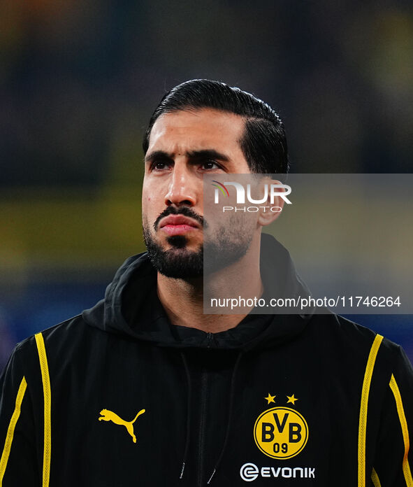 Emre Can of Borussia Dortmund  looks on during the Champions League Round 4 match between Borussia Dortmund v SK Sturm Graz at the Signal Lu...