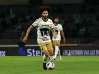 Cesar Huerta #12 of the Pumas de la UNAM dribbles the ball during the match corresponding to round 16 of the Apertura 2024 tournament of the...