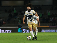 Cesar Huerta #12 of the Pumas de la UNAM dribbles the ball during the match corresponding to round 16 of the Apertura 2024 tournament of the...