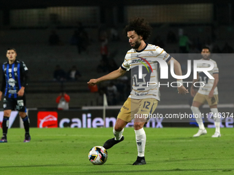 Cesar Huerta #12 of the Pumas de la UNAM dribbles the ball during the match corresponding to round 16 of the Apertura 2024 tournament of the...