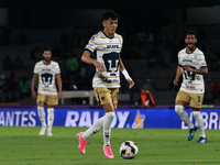 Jorge Ruvalcaba #17 of Pumas de la UNAM dribbles the ball during the match corresponding to round 16 of the Apertura 2024 tournament of the...