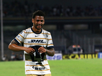 Jose Caicedo #8 of Pumas de la UNAM celebrates his goal during the match corresponding to round 16 of the Apertura 2024 tournament of the Li...