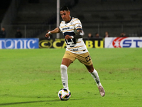 Robert Ergas #22 of the Pumas de la UNAM dribbles the ball during the match corresponding to round 16 of the Apertura 2024 tournament of the...