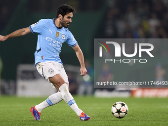 Ilkay Gundogan of Manchester City plays during the UEFA Champions League match between Sporting CP and Manchester City at Jose Alvalade Stad...