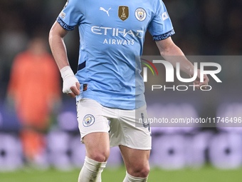 Phil Foden of Manchester City plays during the UEFA Champions League match between Sporting CP and Manchester City at Jose Alvalade Stadium...