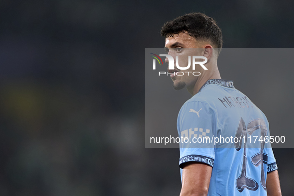 Matheus Nunes of Manchester City looks on during the UEFA Champions League match between Sporting CP and Manchester City at Jose Alvalade St...