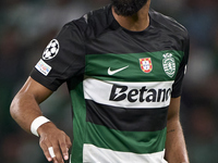 Jeremiah St. Juste of Sporting CP reacts during the UEFA Champions League match between Sporting CP and Manchester City at Jose Alvalade Sta...