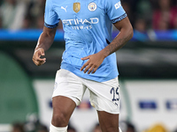 Manuel Akanji of Manchester City plays during the UEFA Champions League match between Sporting CP and Manchester City at Jose Alvalade Stadi...