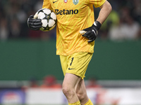 Franco Israel of Sporting CP plays during the UEFA Champions League match between Sporting CP and Manchester City at Jose Alvalade Stadium i...