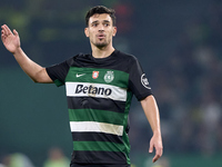 Pedro Goncalves of Sporting CP reacts during the UEFA Champions League match between Sporting CP and Manchester City at Jose Alvalade Stadiu...