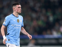 Phil Foden of Manchester City looks on during the UEFA Champions League match between Sporting CP and Manchester City at Jose Alvalade Stadi...