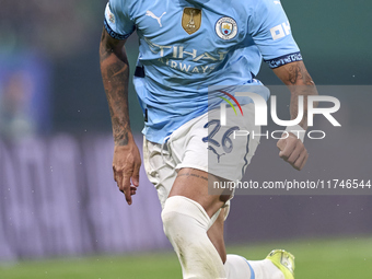 Savinho of Manchester City plays during the UEFA Champions League match between Sporting CP and Manchester City at Jose Alvalade Stadium in...