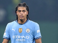 Jahmai Simpson-Pusey of Manchester City looks on during the UEFA Champions League match between Sporting CP and Manchester City at Jose Alva...