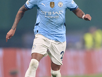 Savinho of Manchester City plays during the UEFA Champions League match between Sporting CP and Manchester City at Jose Alvalade Stadium in...