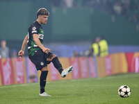 Maxi Araujo of Sporting CP is in action during the UEFA Champions League match between Sporting CP and Manchester City at Jose Alvalade Stad...