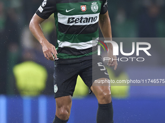 Hidemasa Morita of Sporting CP plays during the UEFA Champions League match between Sporting CP and Manchester City at Jose Alvalade Stadium...