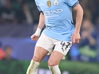 Phil Foden of Manchester City plays during the UEFA Champions League match between Sporting CP and Manchester City at Jose Alvalade Stadium...