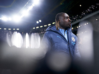 Jeremy Doku of Manchester City looks on before the UEFA Champions League match between Sporting CP and Manchester City at Jose Alvalade Stad...