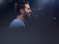 Bernardo Silva of Manchester City warms up before the UEFA Champions League match between Sporting CP and Manchester City at Jose Alvalade S...