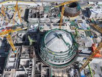 A photo taken on November 6, 2024, shows the construction site of Units 7 and 8 of Tianwan Nuclear Power Plant in Lianyungang, China. (