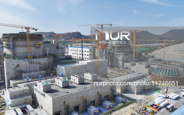 A photo taken on November 6, 2024, shows the construction site of Units 7 and 8 of Tianwan Nuclear Power Plant in Lianyungang, China. 