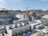 A photo taken on November 6, 2024, shows the construction site of Units 7 and 8 of Tianwan Nuclear Power Plant in Lianyungang, China. (