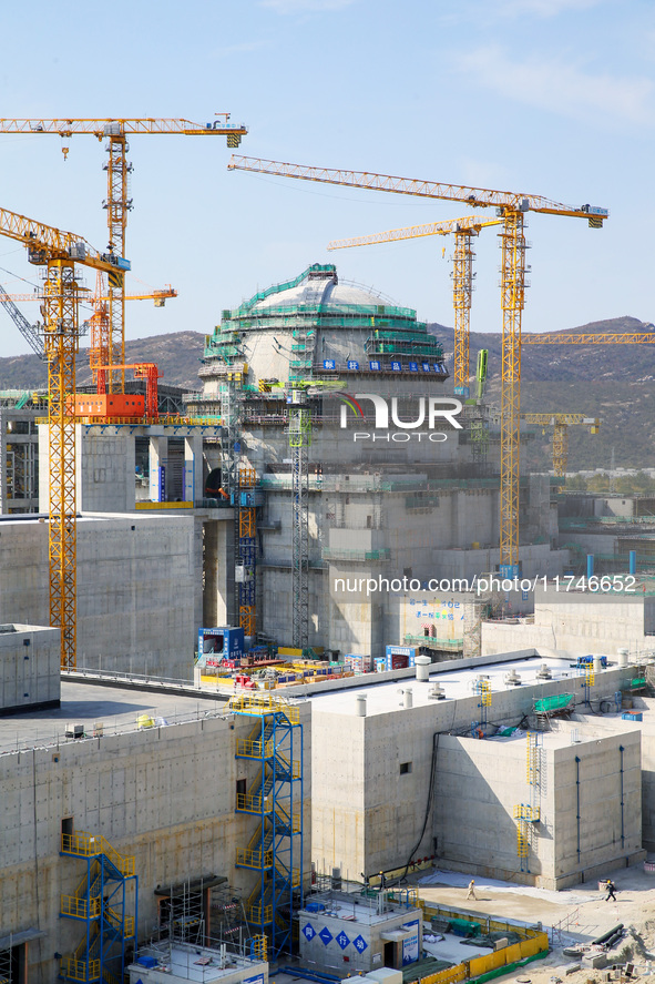 A photo taken on November 6, 2024, shows the construction site of Units 7 and 8 of Tianwan Nuclear Power Plant in Lianyungang, China. 