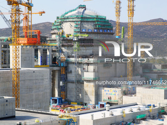 A photo taken on November 6, 2024, shows the construction site of Units 7 and 8 of Tianwan Nuclear Power Plant in Lianyungang, China. (