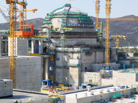 A photo taken on November 6, 2024, shows the construction site of Units 7 and 8 of Tianwan Nuclear Power Plant in Lianyungang, China. (