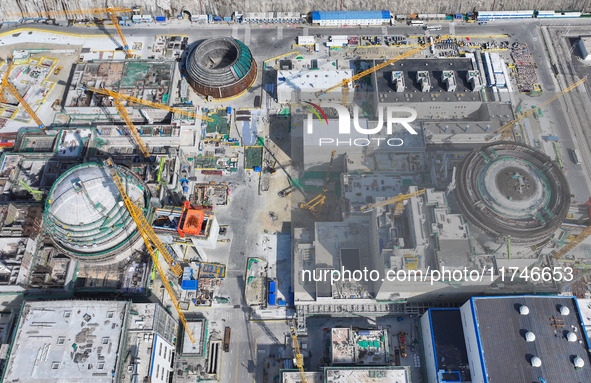 A photo taken on November 6, 2024, shows the construction site of Units 7 and 8 of Tianwan Nuclear Power Plant in Lianyungang, China. 