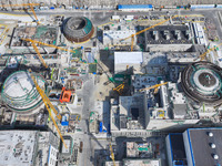 A photo taken on November 6, 2024, shows the construction site of Units 7 and 8 of Tianwan Nuclear Power Plant in Lianyungang, China. (