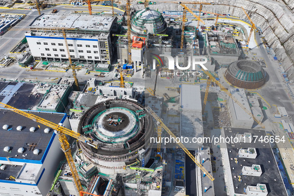 A photo taken on November 6, 2024, shows the construction site of Units 7 and 8 of Tianwan Nuclear Power Plant in Lianyungang, China. 