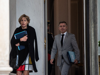 Nathalie Delattre, Minister of Relations with Parliament, attends the Council of Ministers at the Elysee in Paris, France, on November 6, 20...