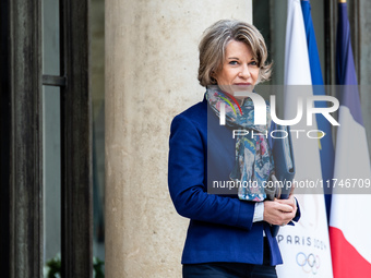 Anne Genetet, Minister of Education, is at the Elysee for the Council of Ministers in Paris, France, on November 6, 2024. (