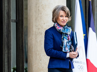 Anne Genetet, Minister of Education, is at the Elysee for the Council of Ministers in Paris, France, on November 6, 2024. (