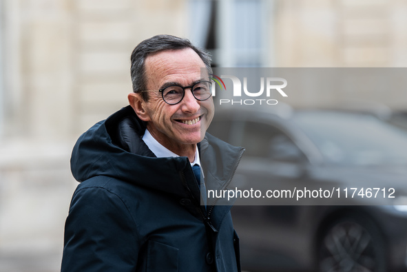 Interior Minister Bruno Retailleau is at the Elysee Palace for the Council of Ministers in Paris, France, on November 6, 2024. 