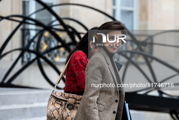 Rachida Dati, Minister of Culture, is at the Elysee Palace for the Council of Ministers in Paris, France, on November 6, 2024. 