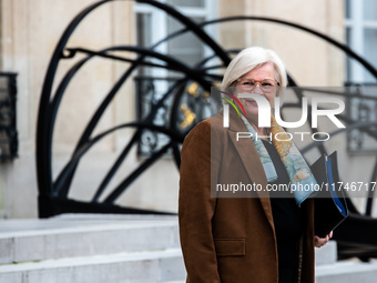 Catherine Vautrin, Minister for Partnerships with the Territories and Decentralisation, is at the Elysee Palace for the Council of Ministers...