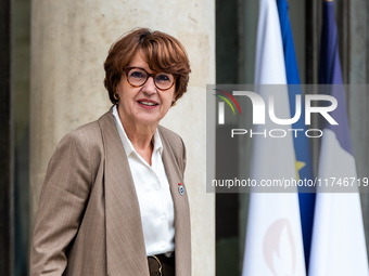 Annie Genevard, Minister for Agriculture, Food Sovereignty and Forestry, is at the Elysee Palace for the Council of Ministers in Paris, Fran...