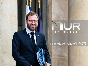 Antoine Armand, Minister for the Economy, Finance and Industry, is at the Elysee Palace for the Council of Ministers in Paris, France, on No...