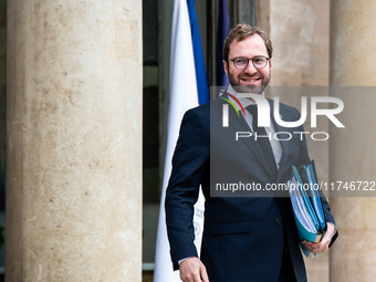 Antoine Armand, Minister for the Economy, Finance and Industry, is at the Elysee Palace for the Council of Ministers in Paris, France, on No...