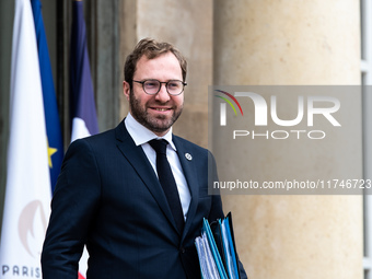 Antoine Armand, Minister for the Economy, Finance and Industry, is at the Elysee Palace for the Council of Ministers in Paris, France, on No...