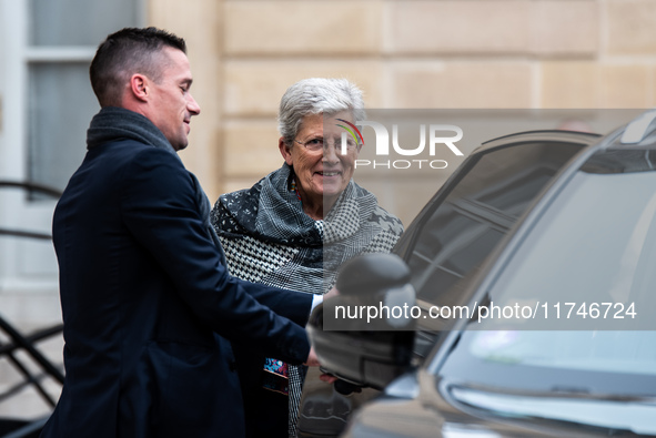 Genevieve Darrieussecq, Minister of Public Health, attends the Council of Ministers at the Elysee in Paris, France, on November 6, 2024. 